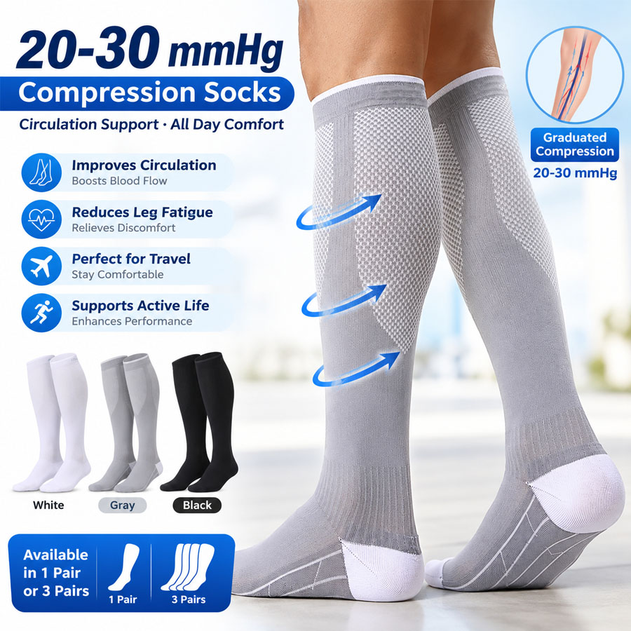 Compression Sleeve Calf - 3/1 أزواج من الجوارب الضاغطة بضغط